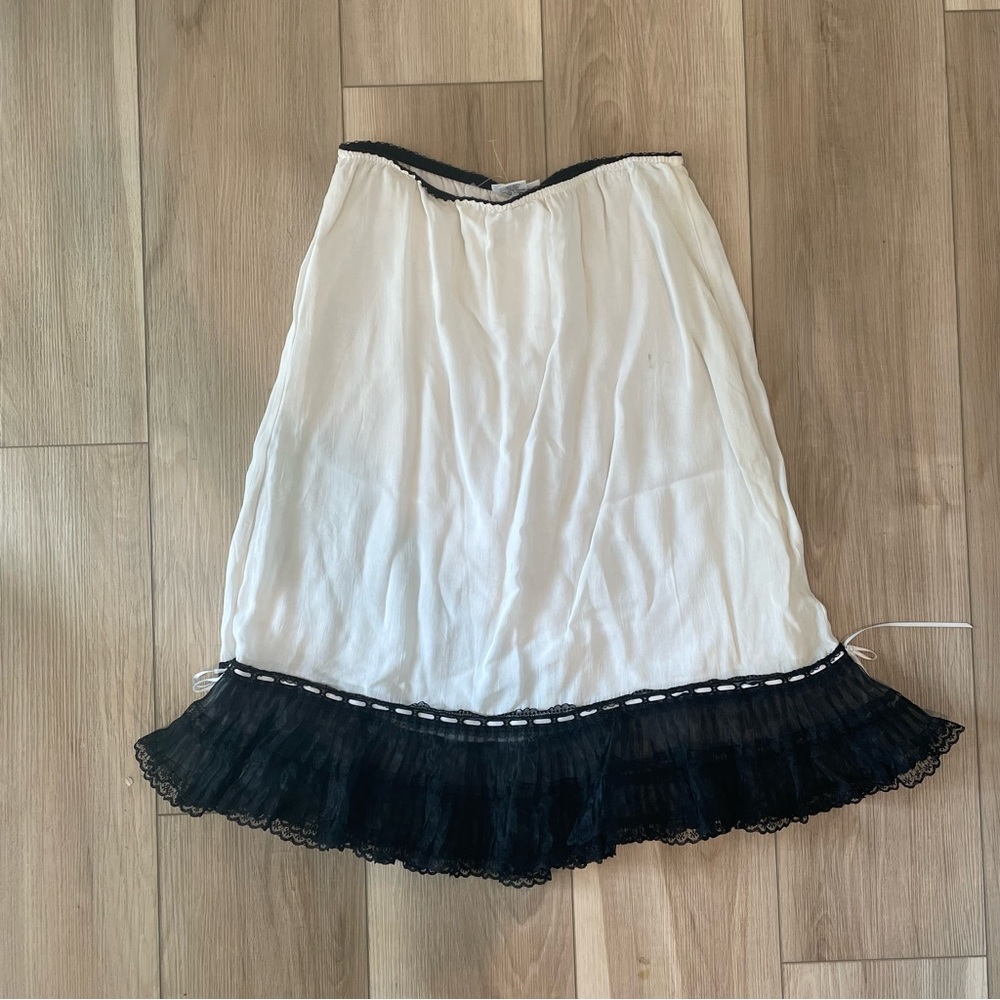 Vintage Lace Trim Midi Skirt